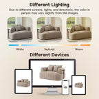 Divano letto Cloud con seduta profonda oversize in Boucle da 64" con 4 cuscini e supporto in metallo