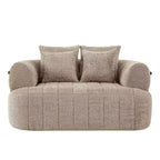 Divano letto Cloud con seduta profonda oversize in Boucle da 64" con 4 cuscini e supporto in metallo