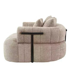 Divano letto Cloud con seduta profonda oversize in Boucle da 64" con 4 cuscini e supporto in metallo