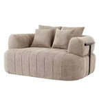 Divano letto Cloud con seduta profonda oversize in Boucle da 64" con 4 cuscini e supporto in metallo