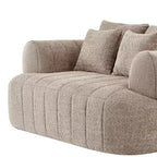 Divano letto Cloud con seduta profonda oversize in Boucle da 64" con 4 cuscini e supporto in metallo