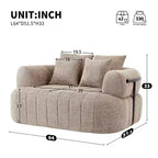 Divano letto Cloud con seduta profonda oversize in Boucle da 64" con 4 cuscini e supporto in metallo