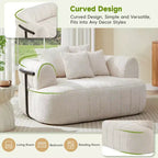 Divano letto Cloud con seduta profonda oversize in Boucle da 64" con 4 cuscini e supporto in metallo