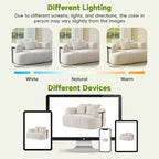 Divano letto Cloud con seduta profonda oversize in Boucle da 64" con 4 cuscini e supporto in metallo