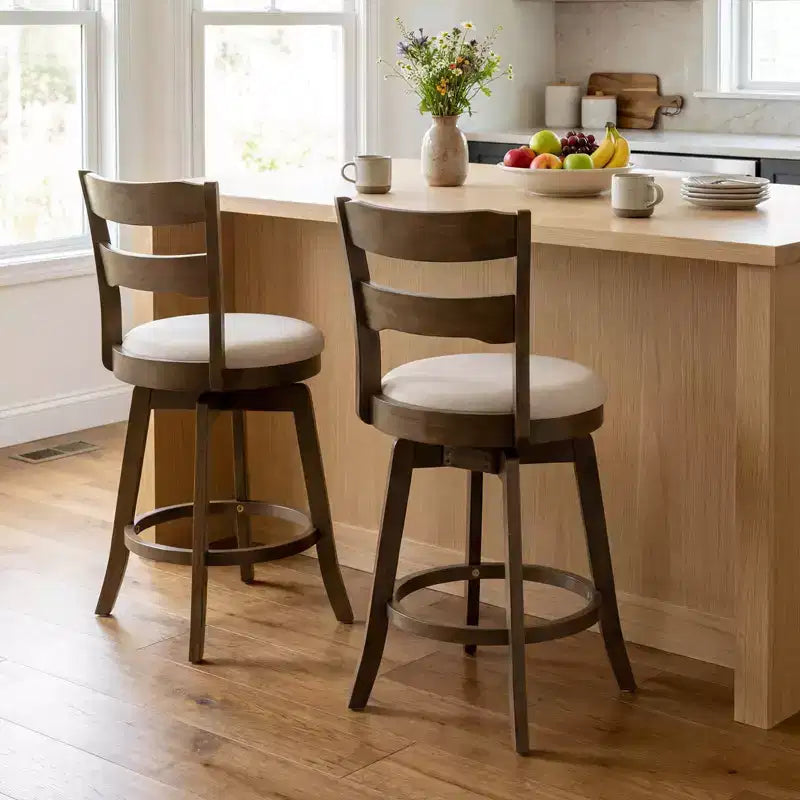 Set di 2/4 sgabelli da bar girevoli da 25" con schienale e seduta imbottita