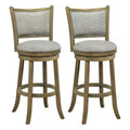 Costway 30Swivel Bar Stools Set of 2/4, with Backrests and Wood Frame,Upholstered Bar Chairs