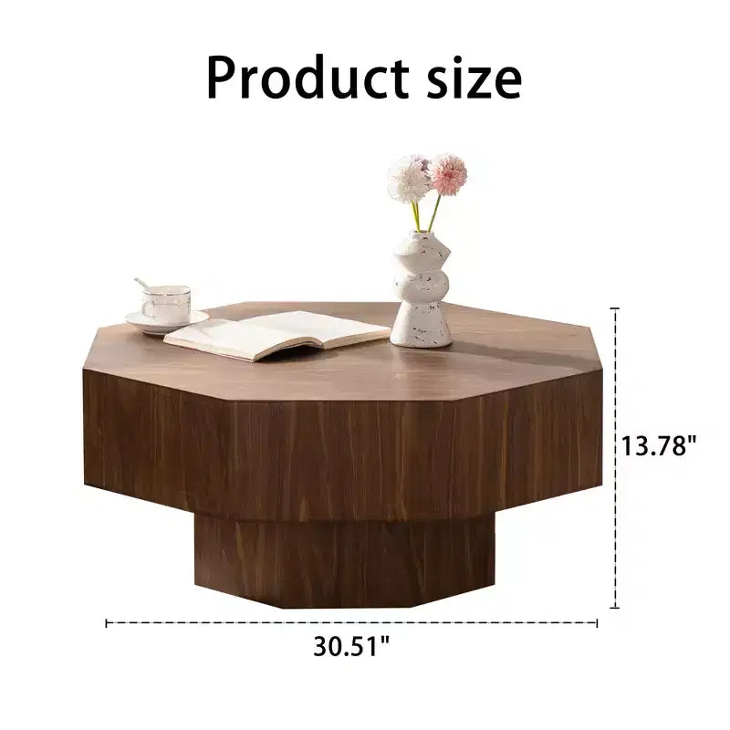 Tavolino da caffè ottagonale in legno, 30,5" finitura noce