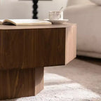 Tavolino da caffè ottagonale in legno, 30,5" finitura noce