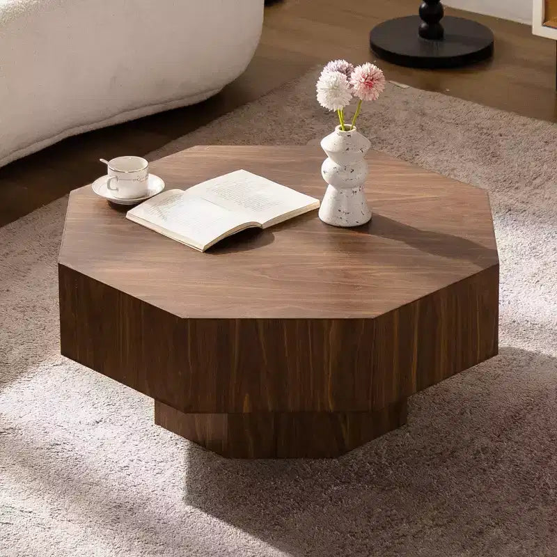 Tavolino da caffè ottagonale in legno, 30,5" finitura noce