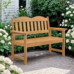 Panca da giardino a 2 posti in Poly Lumber, divanetto da patio a doghe, seduta da esterno resistente alle intemperie per cortile, giardino, veranda, parco o prato