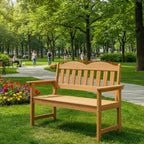 Panca da giardino a 2 posti in Poly Lumber, divanetto da patio a doghe, seduta da esterno resistente alle intemperie per cortile, giardino, veranda, parco o prato