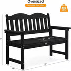 Panca da giardino a 2 posti in Poly Lumber, divanetto da patio a doghe, seduta da esterno resistente alle intemperie per cortile, giardino, veranda, parco o prato
