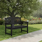 Panca da giardino a 2 posti in Poly Lumber, divanetto da patio a doghe, seduta da esterno resistente alle intemperie per cortile, giardino, veranda, parco o prato