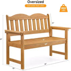 Panca da giardino a 2 posti in Poly Lumber, divanetto da patio a doghe, seduta da esterno resistente alle intemperie per cortile, giardino, veranda, parco o prato