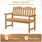 Panca da giardino a 2 posti in Poly Lumber, divanetto da patio a doghe, seduta da esterno resistente alle intemperie per cortile, giardino, veranda, parco o prato