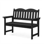 2-Person Poly Lumber Garden Bench, Slatted Patio Loveseat, Weather-Resistant Outdoor Seating for Yard, Garden, Porch, Park or Backyard