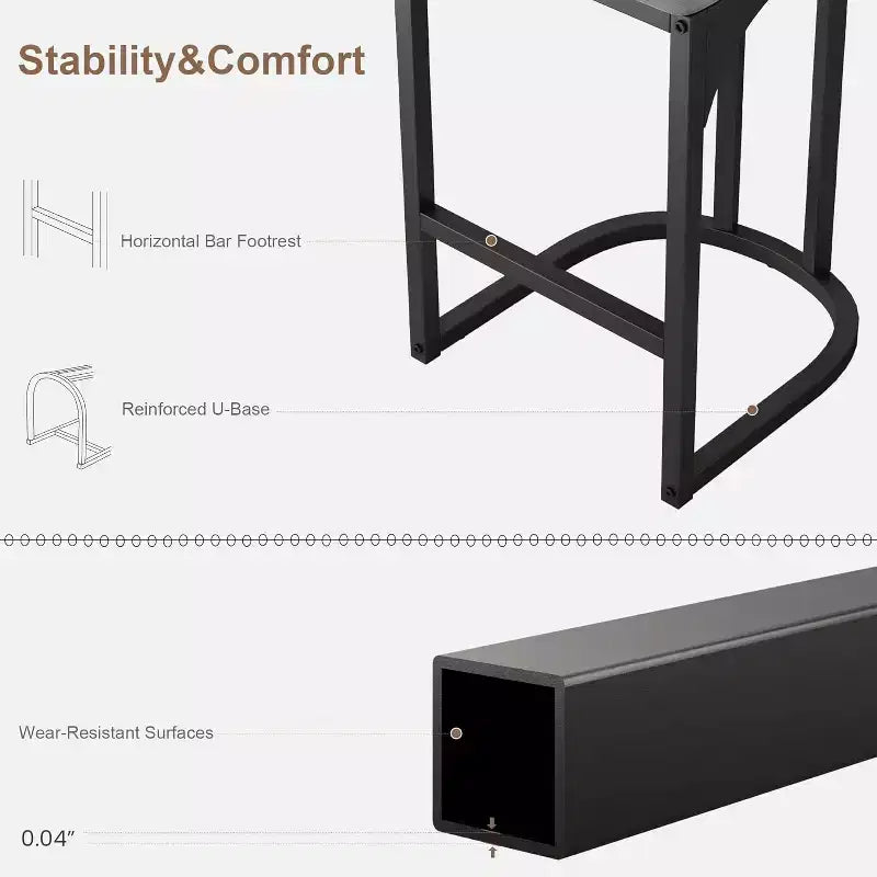 Set di 2 Sgabelli da Bar Altezza Bancone con Supporto Ergonomico per la Schiena, Telaio Stabile in Metallo e Rivestimento in Velluto per Isola Cucina e Home Bar