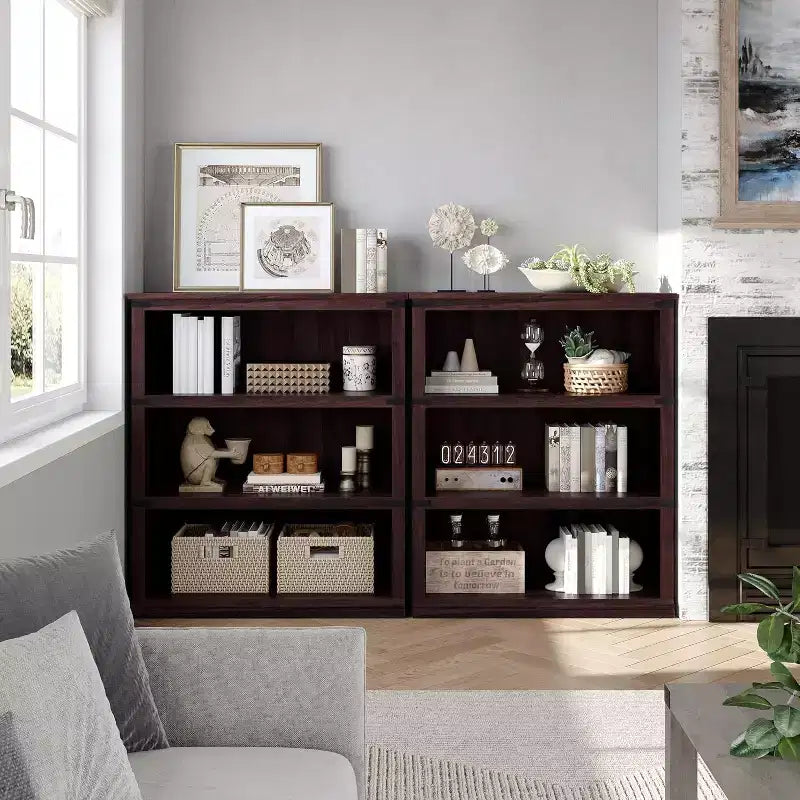 Libreria a 3 Ripiani Stile Rustico, Scaffale in Legno Aperto da 79.7 cm, Scaffale da Esposizione, Libreria da Terra per Casa Ufficio, Soggiorno