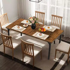 Karl Home 71in Modern Industrial Rectangle Wood Dining Table with Sturdy Metal Legs