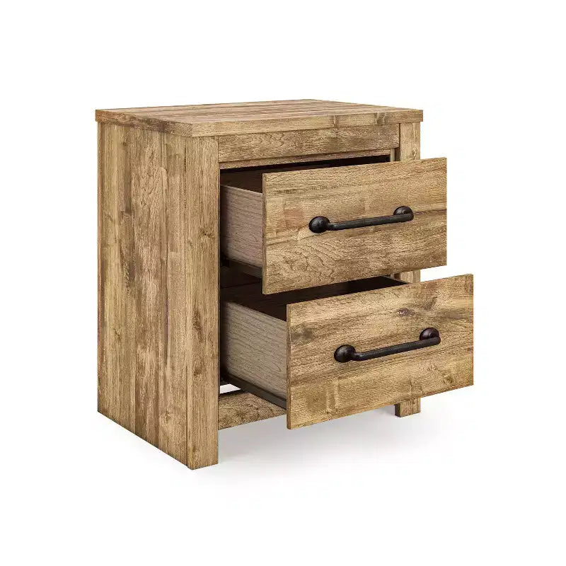 Comodino a due cassetti dal design classico