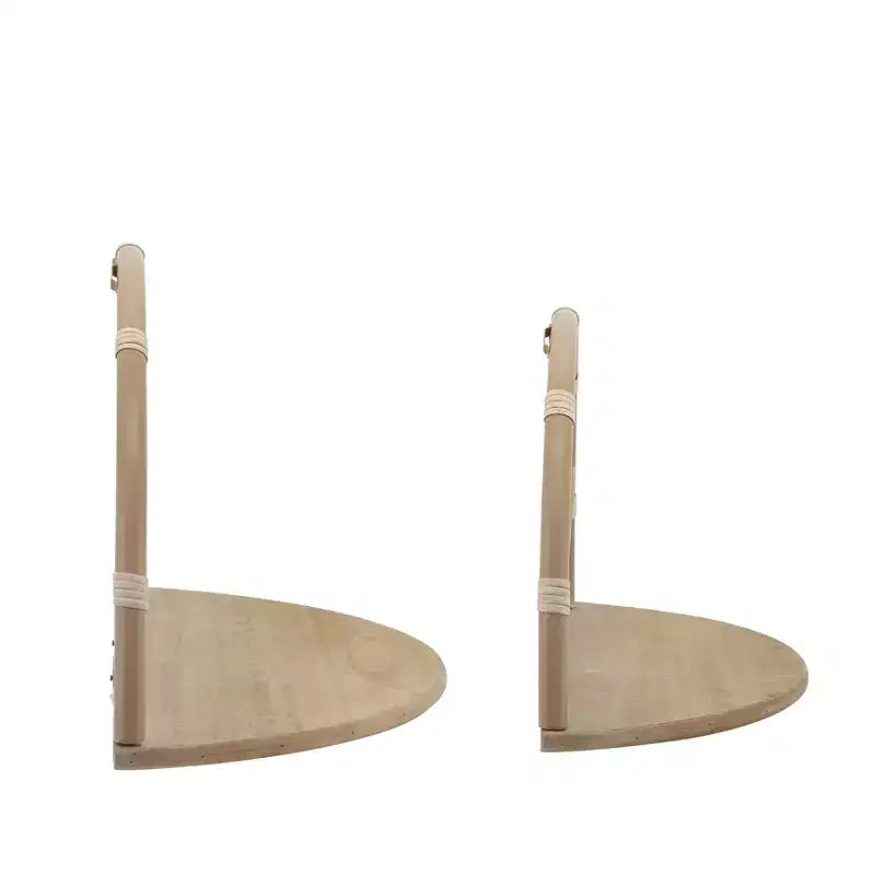 Scaffali moderni a mezzaluna da parete per la casa – Eleganti mensole pensili in metallo e legno in stile boho per l'ingresso – Set da 2, 13, 11, Marrone