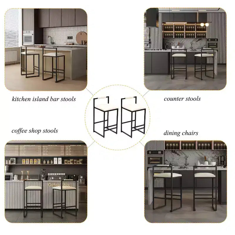 Set di 2 sgabelli da bar altezza bancone, altezza seduta 63 cm