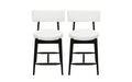 Christopher Knight Home Set of 2 Ryker Mid Century Modern Chenille Upholstered Rubber Wood Counter Height Barstools Beige/Black