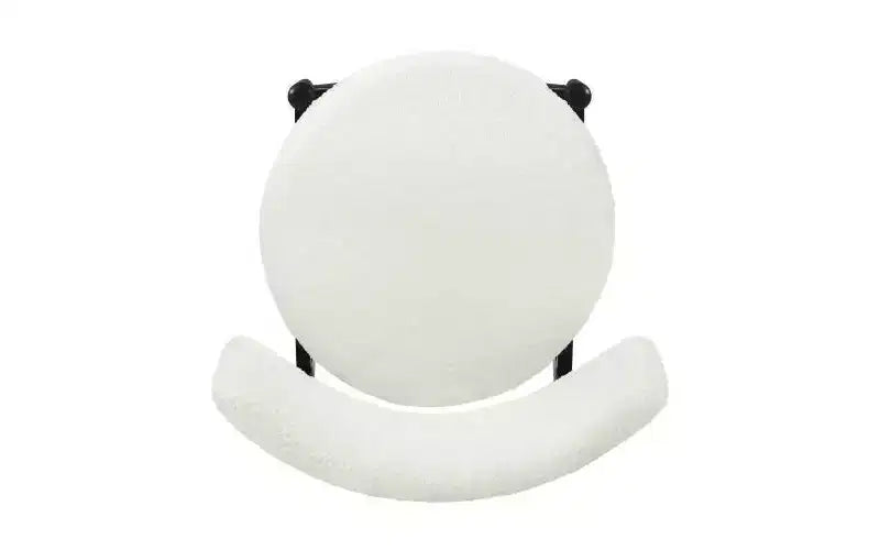 Set di 2 sgabelli da bar alti in ciniglia imbottita stile metà secolo, beige/nero