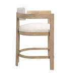 Set di 2 sgabelli da bar da 26" imbottiti in legno di caucciù, altezza bancone, frassino chiaro