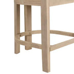 Set di 2 sgabelli da bar da 26" imbottiti in legno di caucciù, altezza bancone, frassino chiaro