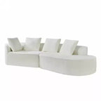 Christopher Knight Home Vivian 116" Modern Curved Sectional Sofa with High-Density Sponge and 4 Pillows Beige