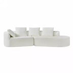 Divano angolare curvo moderno da 116" con spugna ad alta densità e 4 cuscini, beige