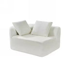 Divano angolare curvo moderno da 116" con spugna ad alta densità e 4 cuscini, beige