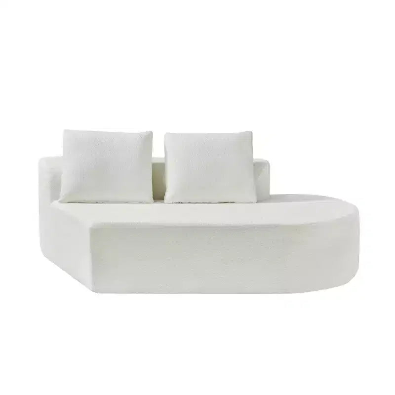 Divano angolare curvo moderno da 116" con spugna ad alta densità e 4 cuscini, beige