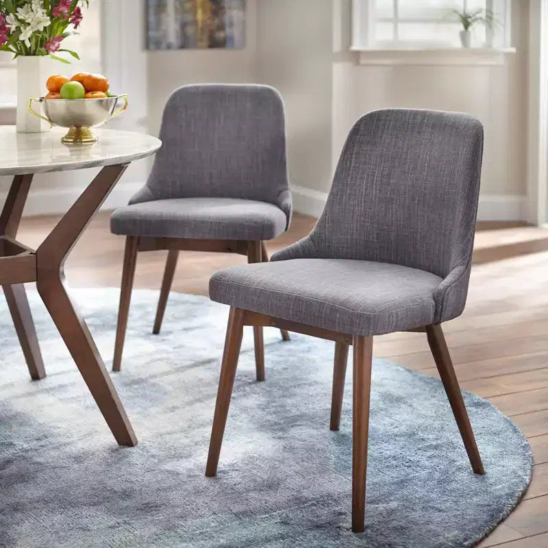 Set da pranzo rotondo moderno di metà secolo a 5 pezzi con piano in finto marmo, 4 posti a sedere